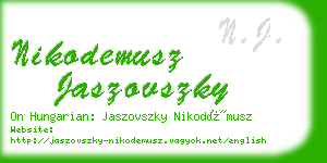 nikodemusz jaszovszky business card